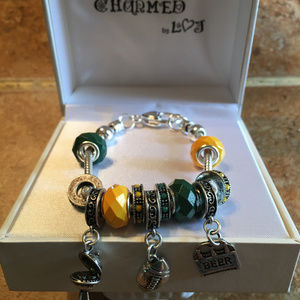 New "Be Charmed"Charm Bracelet Football,Beer,grill